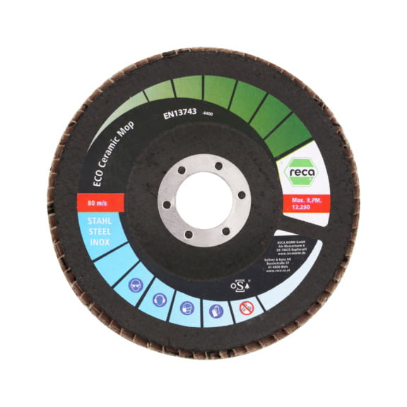 Lapiņu slīpēšanas disks metālam RECA Ceramic-Mop ECO 125mm, G60