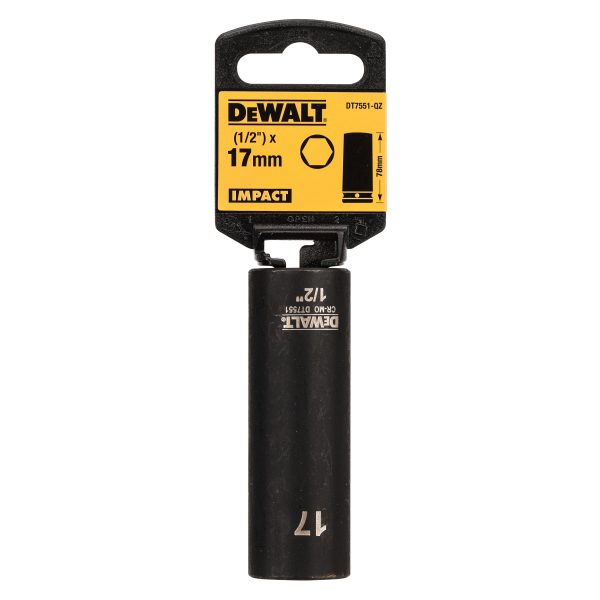 Uzgriežņu muciņatslēga DeWALT Impact, 1/2", 17mm